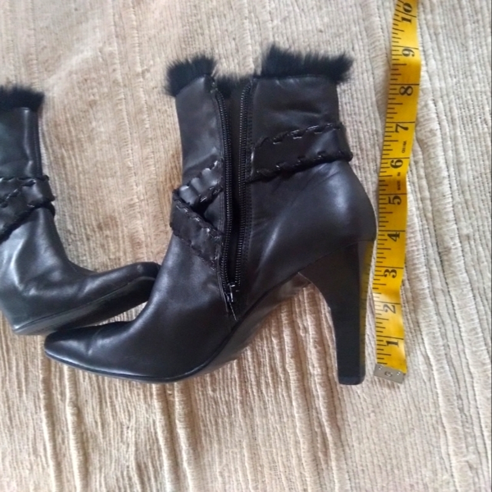 Black Ankle Boots with Square Toe and Glossy Finish - Picture 10 of 11